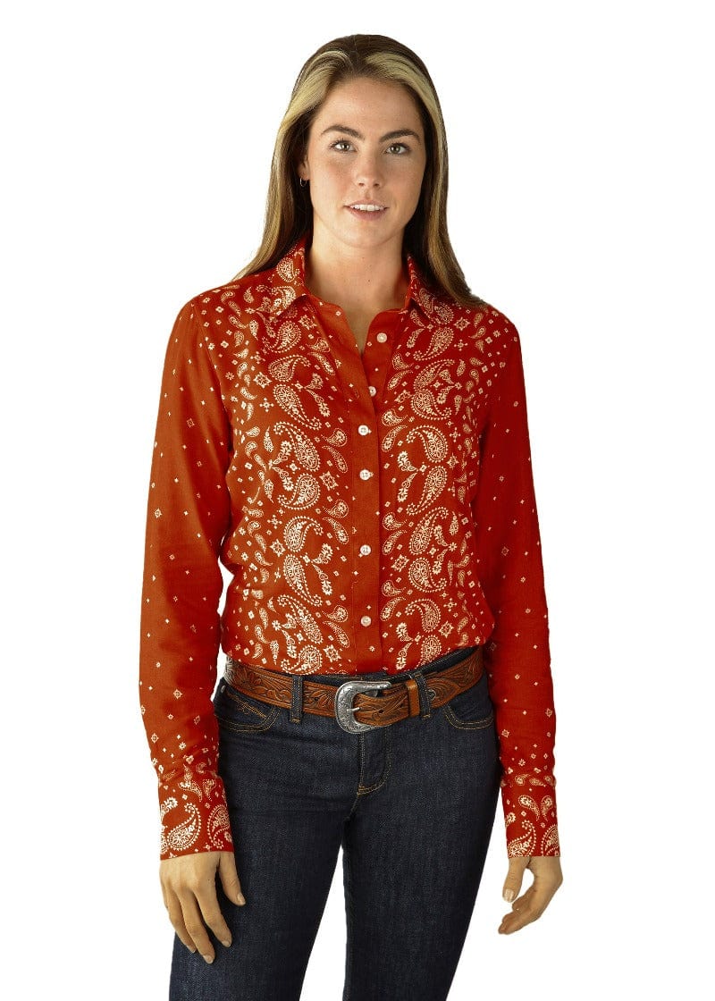 Wrangler Womens Shirts 8 / Rust Wrangler Shirt Womens Carlise (X3W2126957)